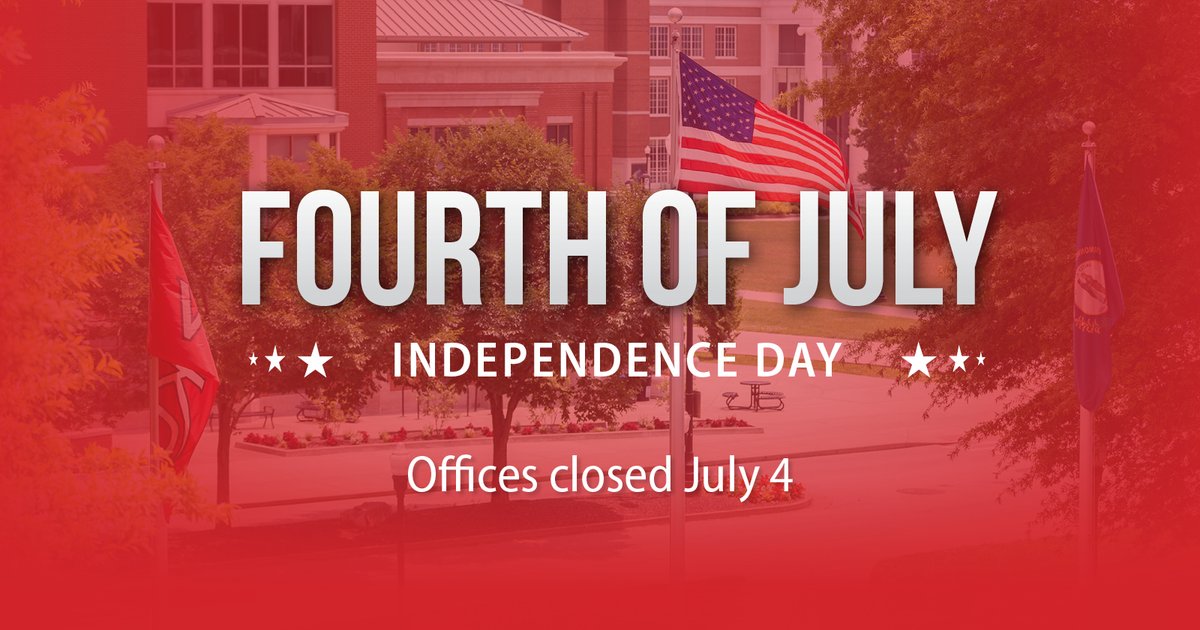 WKU offices will be closed on Friday, July 4 in observance of the Independence Day federal holiday.