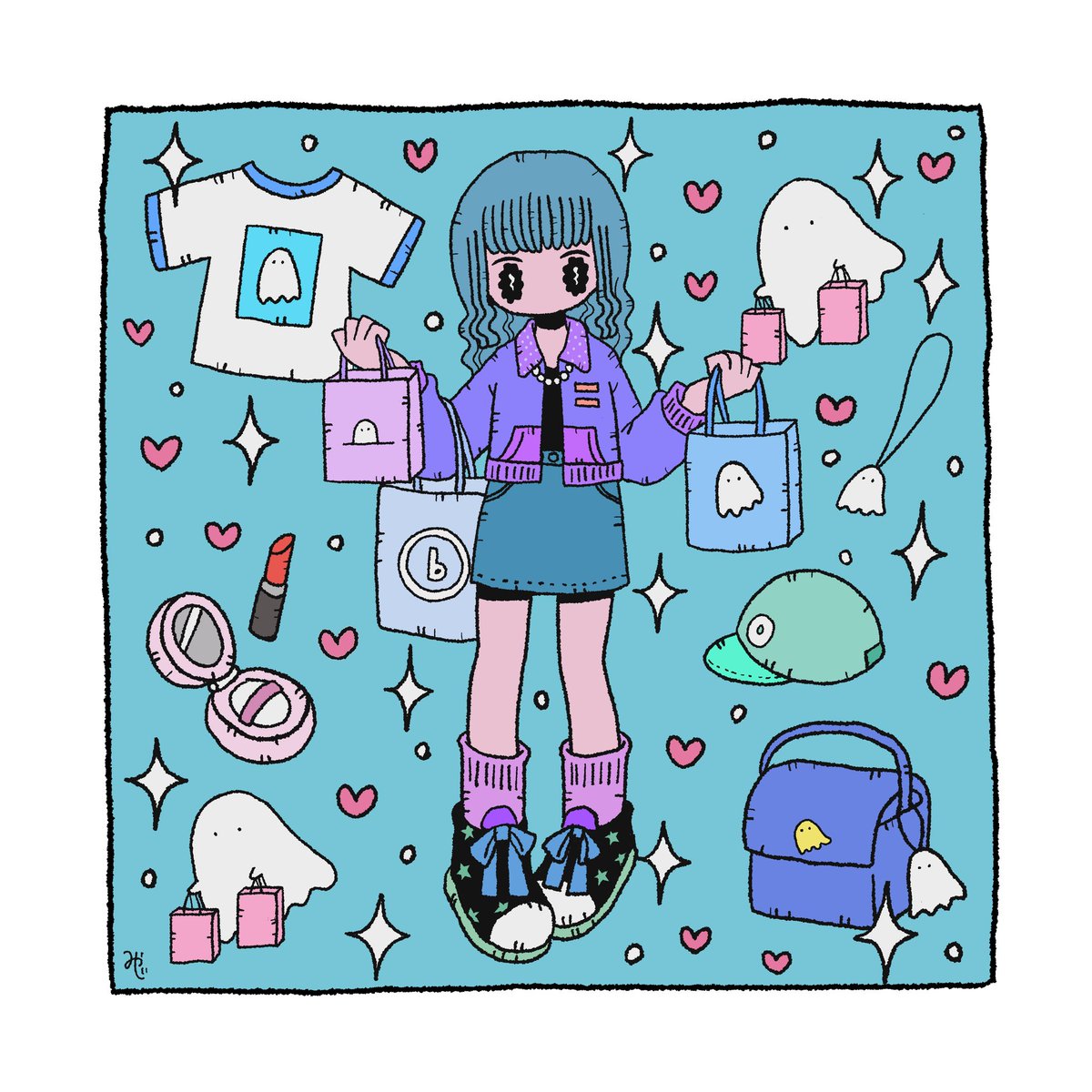 お買い物天国！
 #イラスト  #illustration