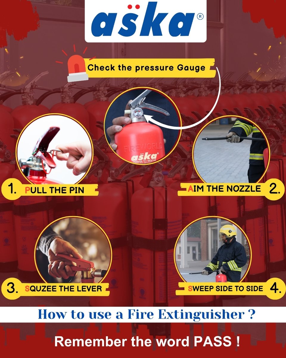 askagroup_'s tweet image. Are you prepared for a fire emergency? 🧯

Remember, every second counts! Learn the PASS method to save lives and property!

Stay safe, stay informed, and share with others!

#FireSafety #PASSMethod #EmergencyPreparedness #StaySafe #FireExtinguisher #SafetyFirst