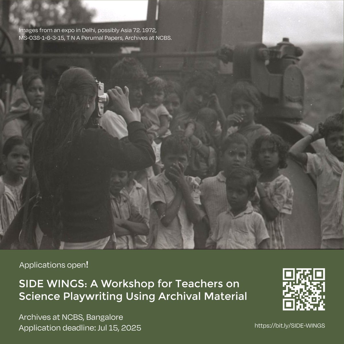 Archives_NCBS's tweet image. Teachers from across Karnataka can apply for a unique science play-writing workshop that brings together theatre, science education, and archival storytelling.
For more details: archives.ncbs.res.in/node/1007 or refer to the bit.ly link in the poster.