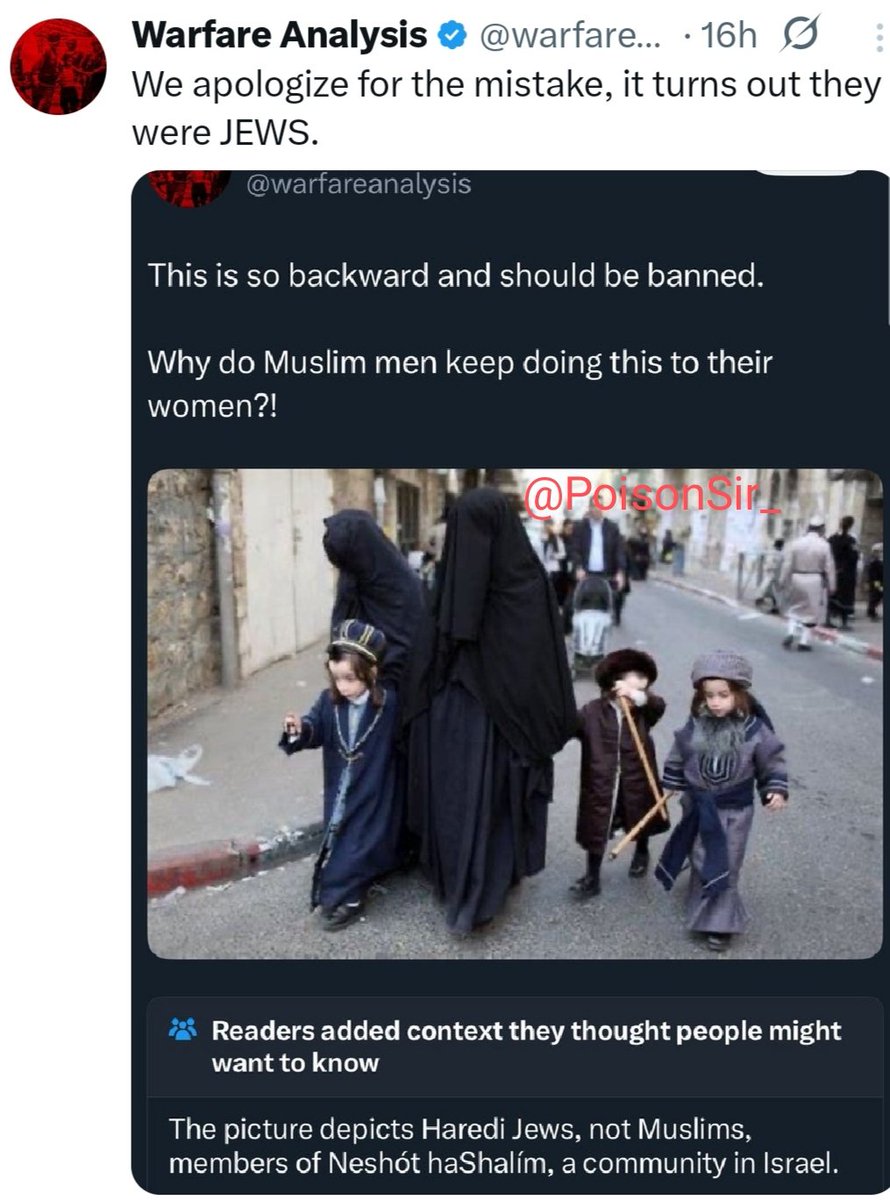 PoisonSir_'s tweet photo. #blockhate 

Like Sanghis, @warfareanalysis questioned Muslim and tried to prove them backward by posting a pic of jews women.
When caught red handed then apologized for the pic but cleverly avoided to question JEWS, didn't call JEWS backward.
See pics of women of other religions https://t.co/HUnTFuAAlQ
