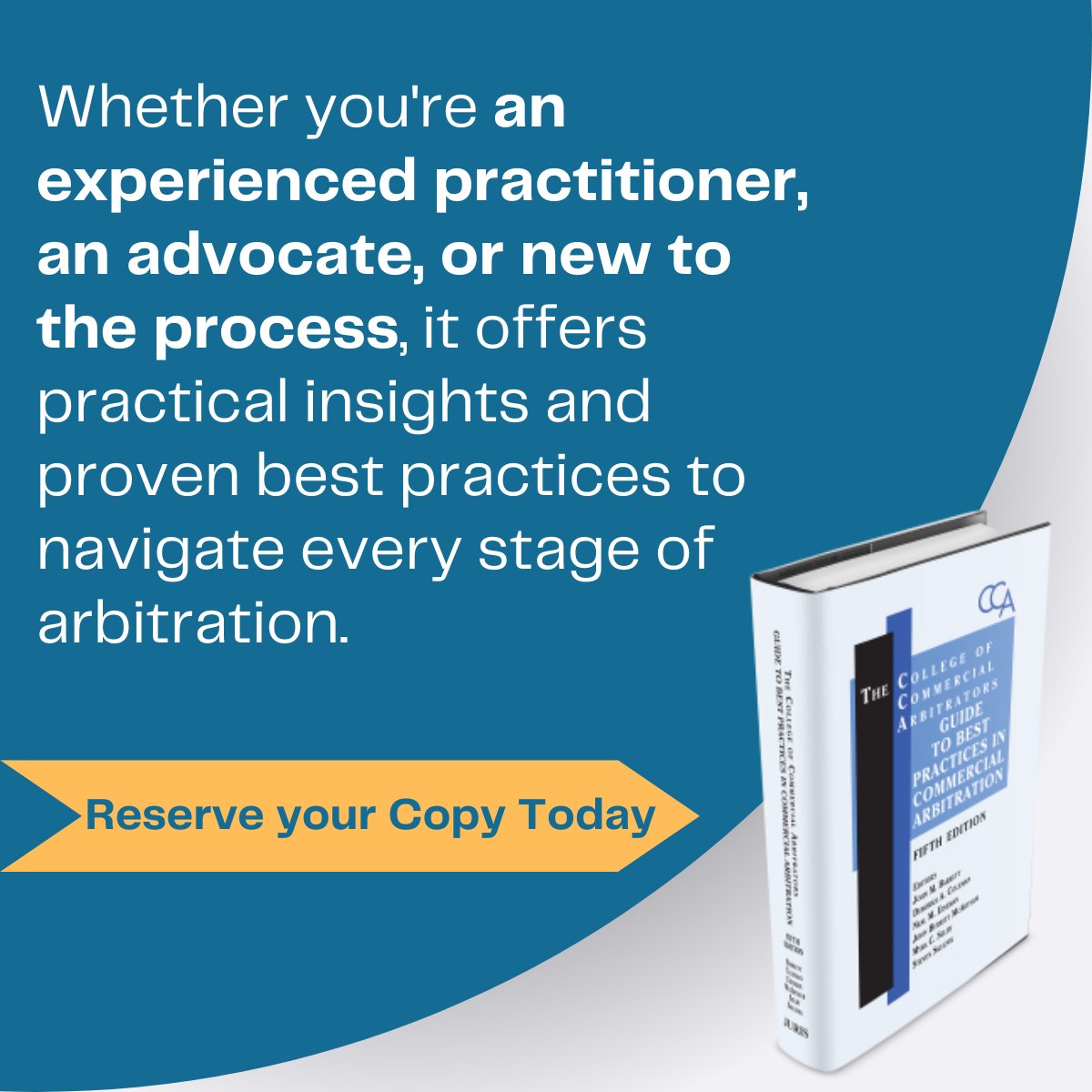 Arbitration is evolving—and so are the tools we rely on.

🔗 Pre‑order the 5th Edition of the College of Commercial Arbitrators Guide to Best Practices in Commercial Arbitration today. arbitrationlaw.com/books/college-… 

 #Arbitration #DisputeResolution #CommercialArbitration #CCA