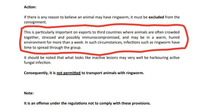 DAFM admits that animals sent on sea journeys to third countries are "often crowded together, stressed and possibly immunocompromised, and may be in a warm, humid environment for more than a week" in this trader noticed. This was published following our complaints about the level