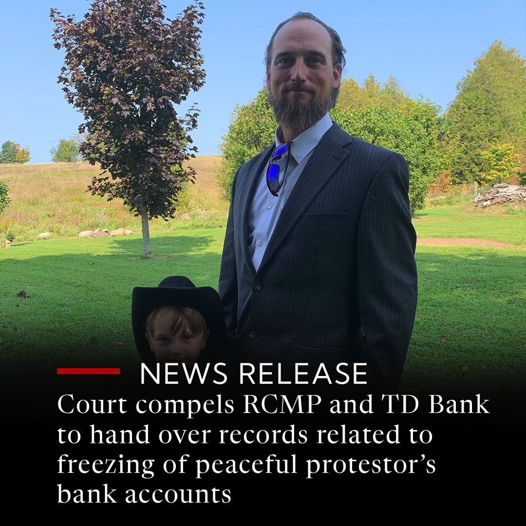 JCCFCanada's tweet photo. The @rcmpgrcpolice and @TD_Canada have been ordered to produce records relating to the freezing of Mr. Evan Blackman’s bank accounts during the 2022 Freedom Convoy protest.

This ruling marks a significant step in what is believed to be the first criminal case in Canada involving a proposed Charter application based on the freezing of personal bank accounts under the Emergencies Act.

“The freezing of Mr. Blackman’s bank accounts was an extreme overreach on the part of the police and the federal government,” says constitutional lawyer @fleurycx.

Read the full story here: https://t.co/OHJMUXi2kl

To receive updates on this and other cases, join our email list at: https://t.co/gY0z5Cfwii

To support the Justice Centre, make a tax-deductible donation at: https://t.co/j3kmAxnuY1

#FrozenBankAccounts #TDBank #RCMP #FreedomConvoy #Charter