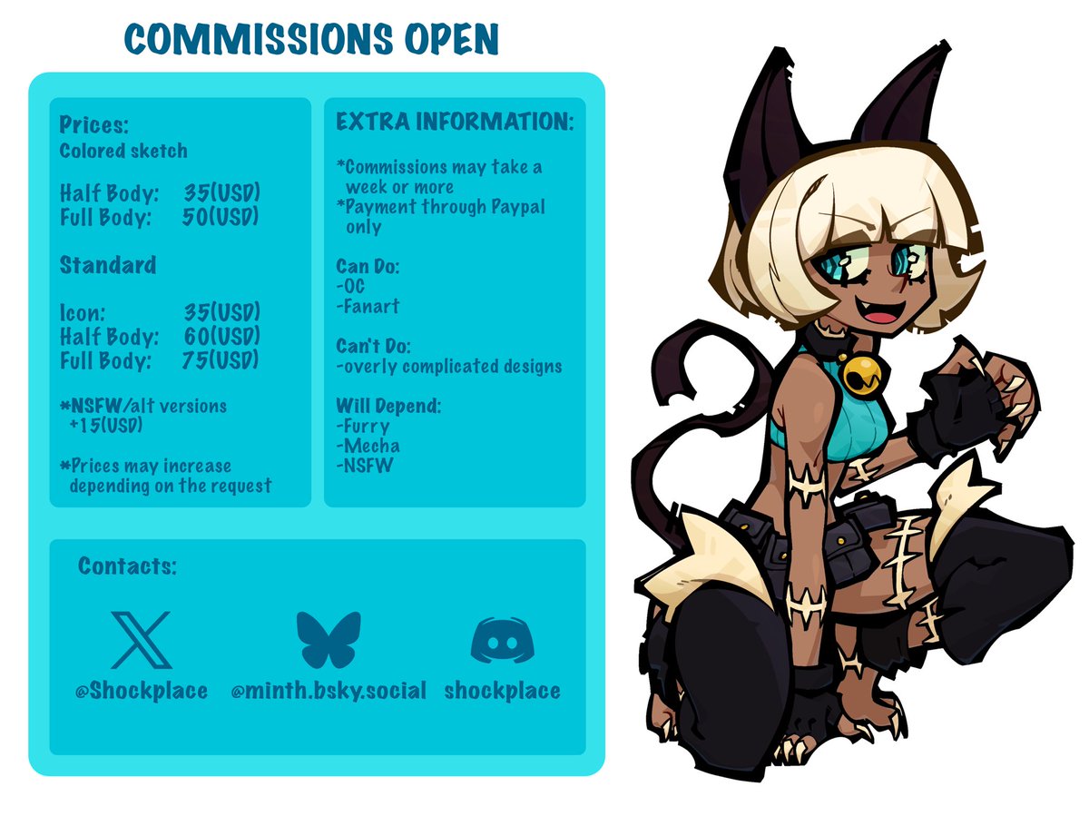 Woah no way a price sheet‼️‼️🤯

Open for a few. DM if interested!
#commissionsopen
