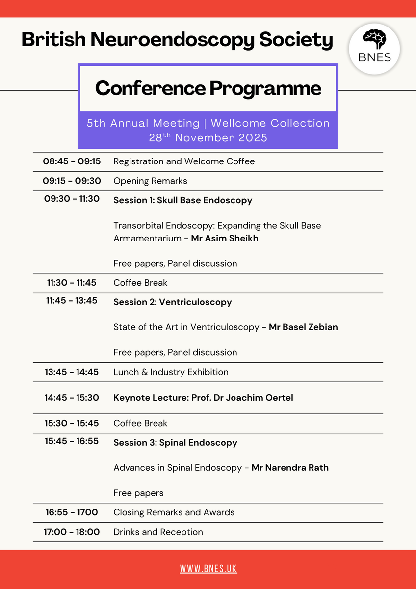 QS_SimCentre's tweet image. 28th Nov - 5th Meeting of the British Neuroendoscopy Society!
We are delighted to invite you to the 5th Meeting of the British Neuroendoscopy Society (BNES), this event is dedicated to the advancement of endoscopic neurosurgery. This year's meeting will focus on three key…