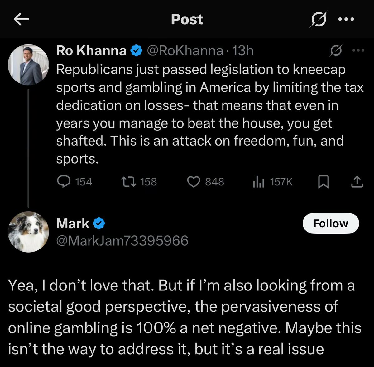 I don’t even blame them for being uninformed but it’s remarkable how many people think this provision is a way to limit problem gambling when in reality it will have the exact opposite effect