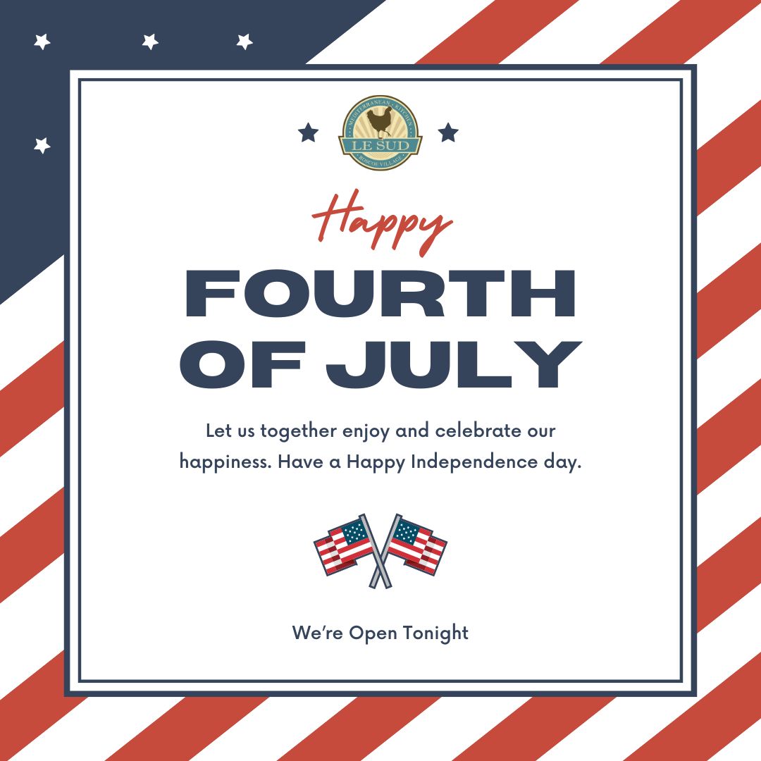 🎆 Happy 4th of July!
 We’re open tonight—join us for a celebratory evening of delicious food, summer cocktails, and patio vibes under the stars. 🌙🍷