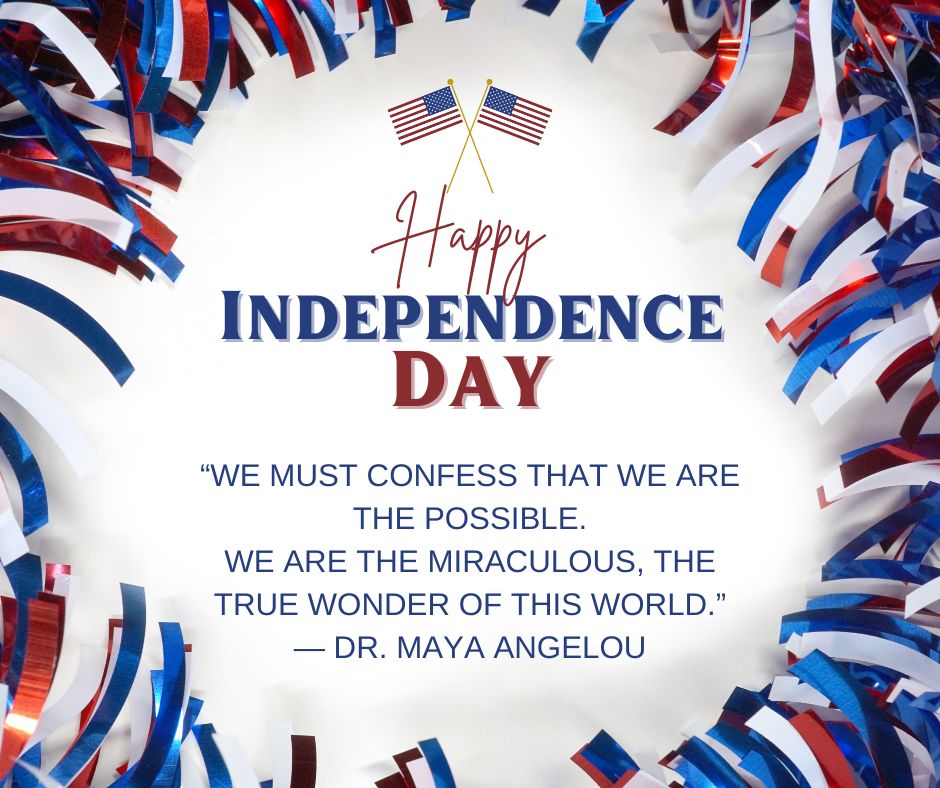 DrMayaAngelou's tweet image. 🇺🇸 On this #IndependenceDay, we reflect on the courage it takes to demand freedom — fully, equally, for all.
Dr. Maya Angelou reminds us:
"We are the possible.
We are the miraculous,
the true wonder of this world."
#MayaAngelou #ABraveAndStartlingTruth 🕊️