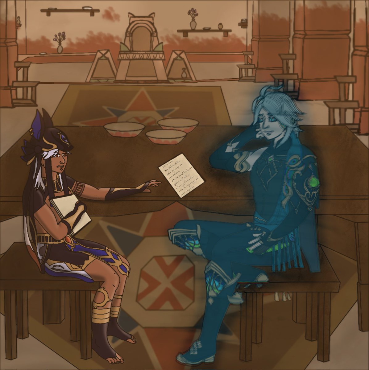 Here is my art to go with this beautiful Fic by Soera on AO3! Please, please go check it out they put a lot of work into it and my art could never do it justice! 

#CyhainoBang2025 #cyhaino #cytham #haino