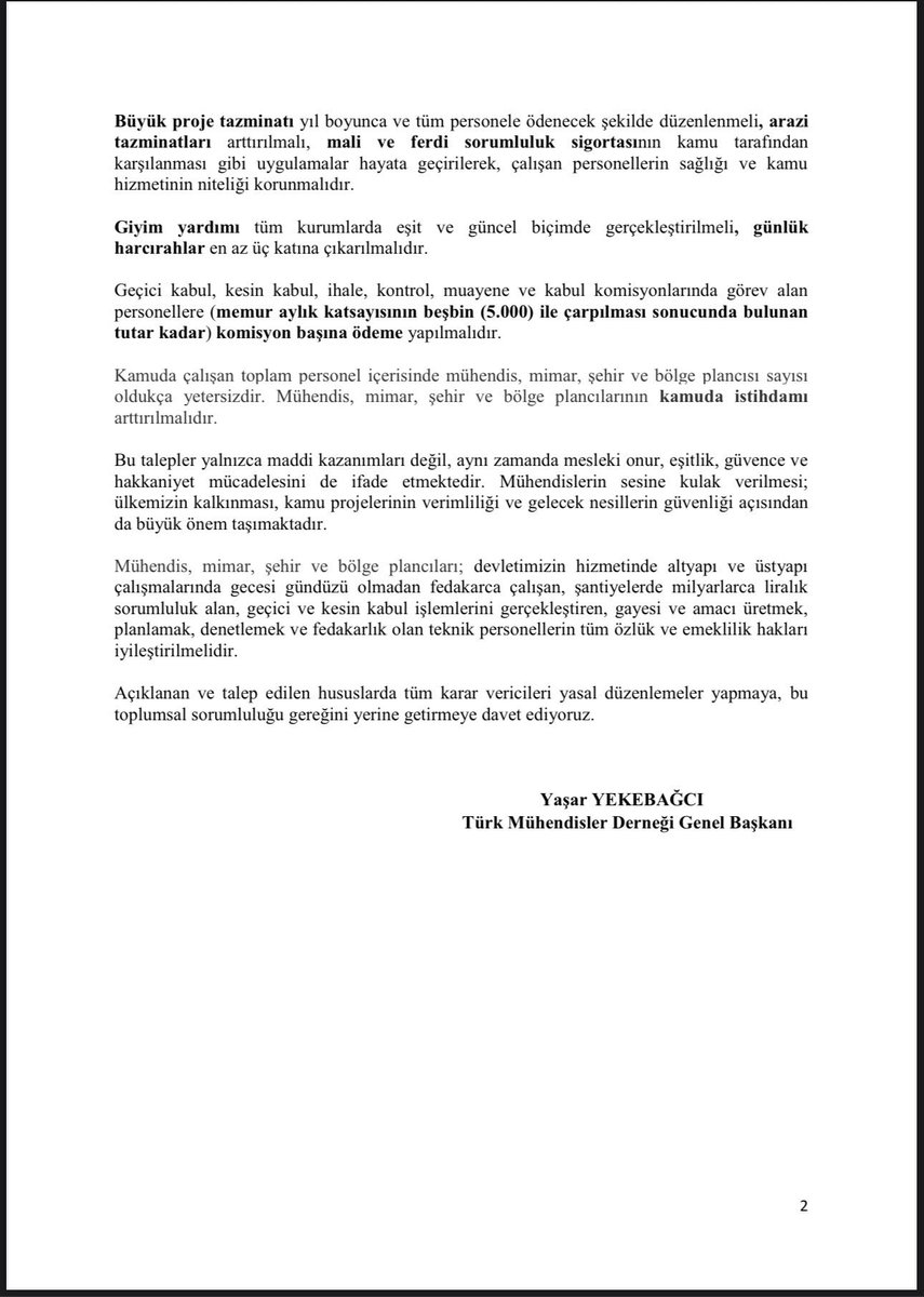 TMD Web (@tmd_web) on Twitter photo 03.07.2025 tarihinde <a href="/MemurSenKonf/">Memur-Sen</a> ve <a href="/Kamu_Sen/">Türkiye Kamu-Sen</a> ‘e sunduğumuz Mühendis, Mimar, Şehir ve Bölge Plancılarının Toplu Sözleşme “Mesleki İtibar, Sosyal Güvence ve Adil Ücret Mücadelesi” Taleplerimiz.
<a href="/YasarYekebagci/">Yaşar YEKEBAĞCI</a> 03.07.2025 tarihinde <a href="/MemurSenKonf/">Memur-Sen</a> ve <a href="/Kamu_Sen/">Türkiye Kamu-Sen</a> ‘e sunduğumuz Mühendis, Mimar, Şehir ve Bölge Plancılarının Toplu Sözleşme “Mesleki İtibar, Sosyal Güvence ve Adil Ücret Mücadelesi” Taleplerimiz.
<a href="/YasarYekebagci/">Yaşar YEKEBAĞCI</a>