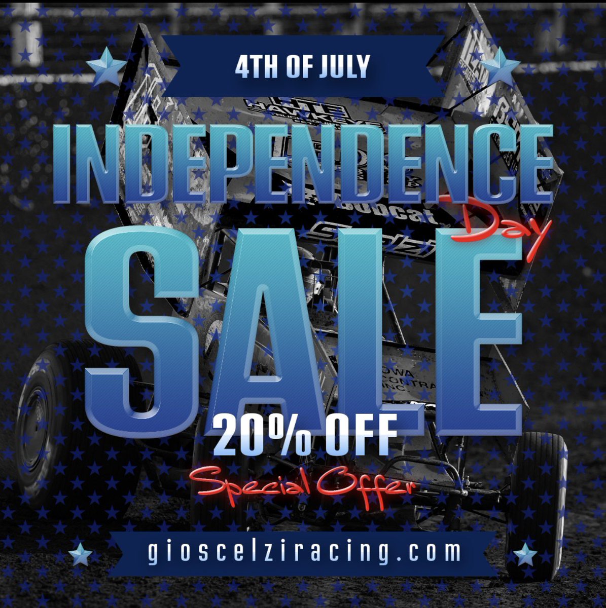 🎇 4th of July Special 🎇
20% off all day today, no code needed! 

Gioscelziracing.com