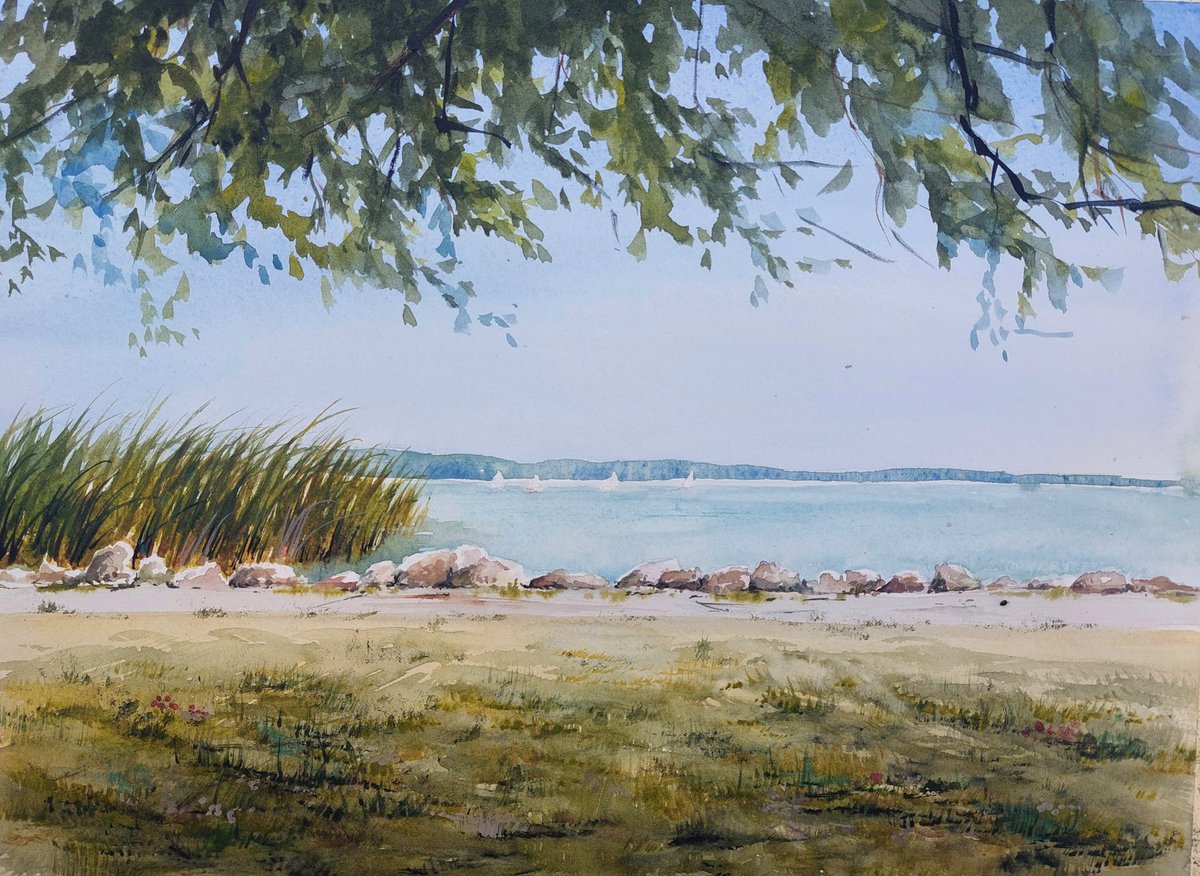 Lake #Balaton.
#art #watercolor #Hungary #summer