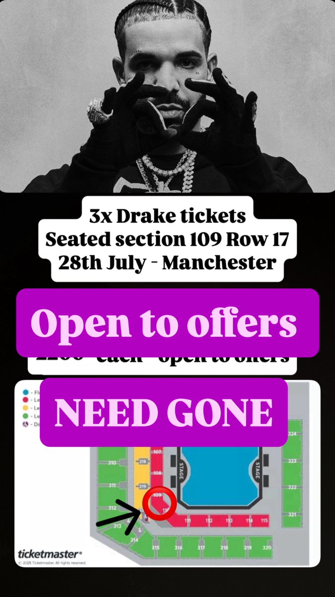 Taranm11's tweet photo. #drake #draketickets https://t.co/TU6ZeD7MLX