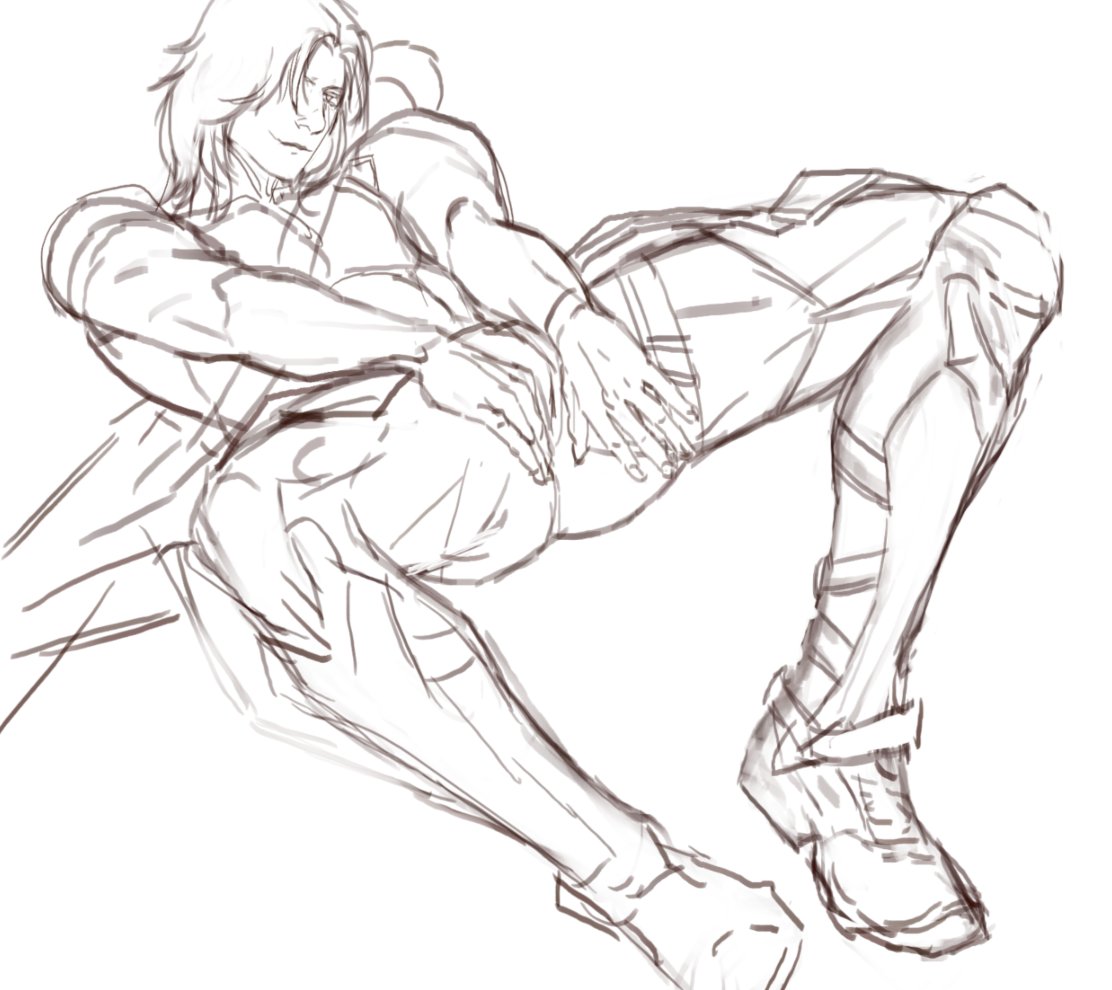 Just a little sketch of Higgs🍕🎸, ( I'm kind of in a crazy state right now 😂)