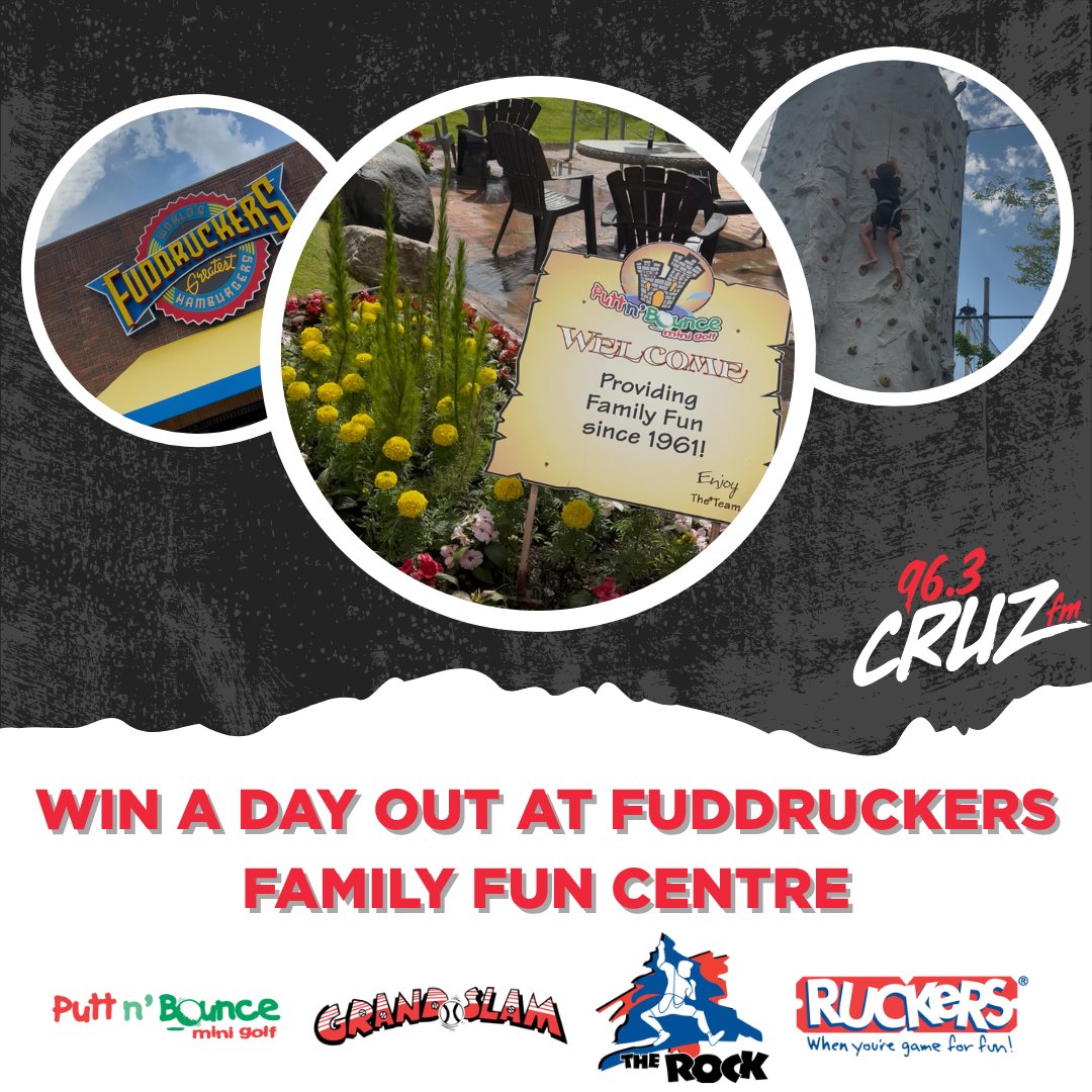 🎉A Day Out at Fuddruckers Family Fun Centre!
Got a legendary Fudds memory?🏌️‍♂️🍔🧗‍♀️
Hole-in-one at Putt n Bounce? Conquered The Rock? Crushed a 1lb burger?
Tell us your story 👉 cruzfm.com
You could win a day of Fuddruckin' fun!
#puttnbounce #grandslam #ruckers #YXE