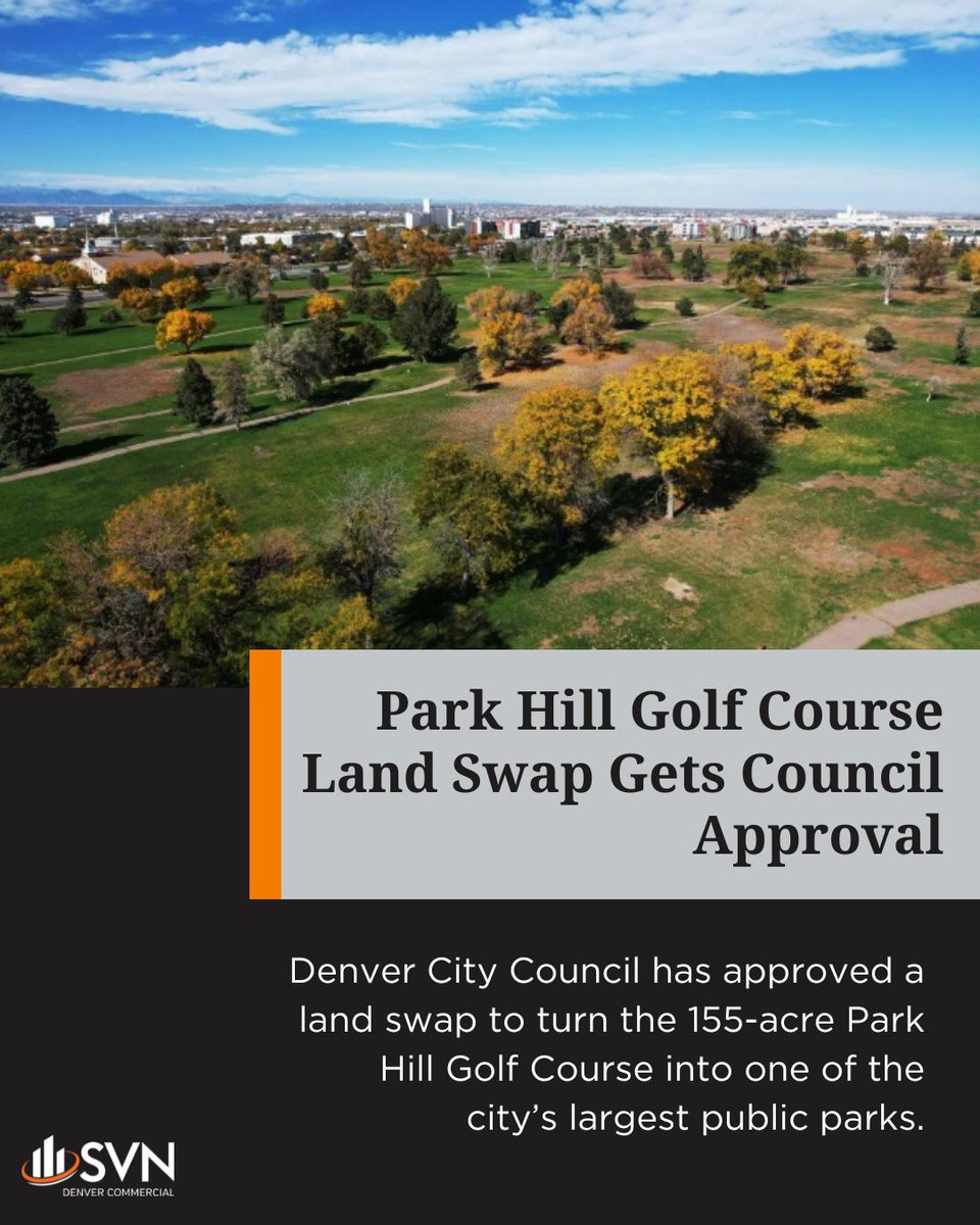 SVN_Denver's tweet image. A unanimous "yes" for the future of Park Hill! Denver City Council approves the land swap to make way for one of the city's largest public parks.
#DevelopmentSpotlight #ParkHillGolfCourse #DenverParks # #Denver #cre #SVN #retwit