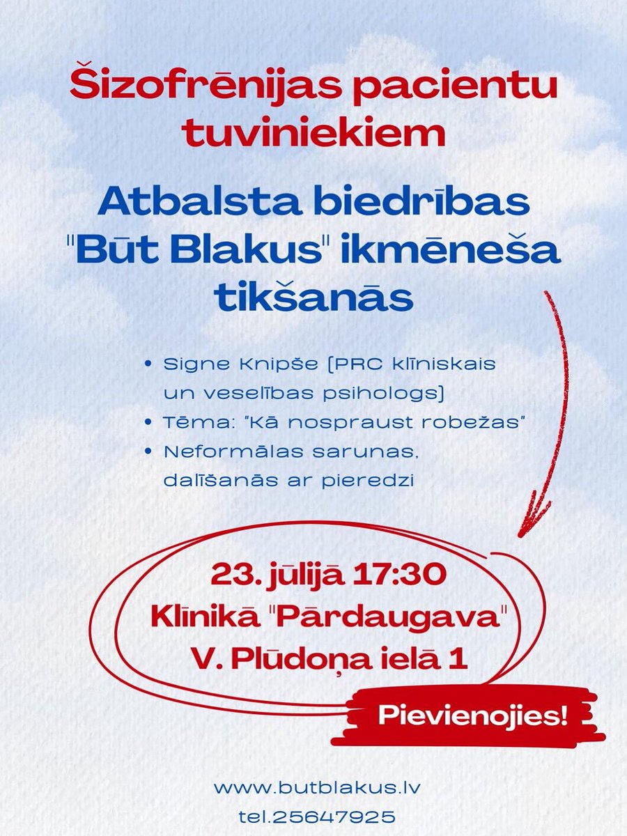BŪT BLAKUS/Biedrība šizofrēnijas pacientu tuvajiem (@butblakus) on Twitter photo 