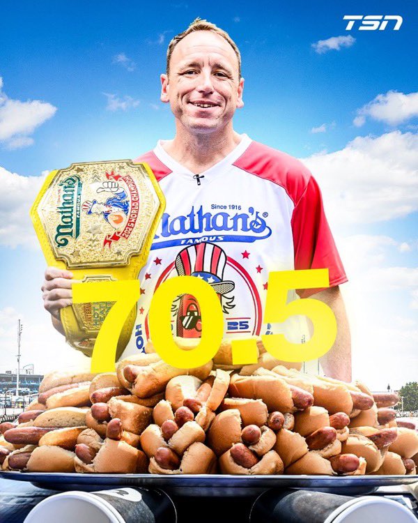 AllanGuenther's tweet image. MUSTARD BELT #17! The 🐐@joeyjaws wins again! 🌭#Merica 🇺🇸 #LetFreedomRing #FourthOfJuly 🎆