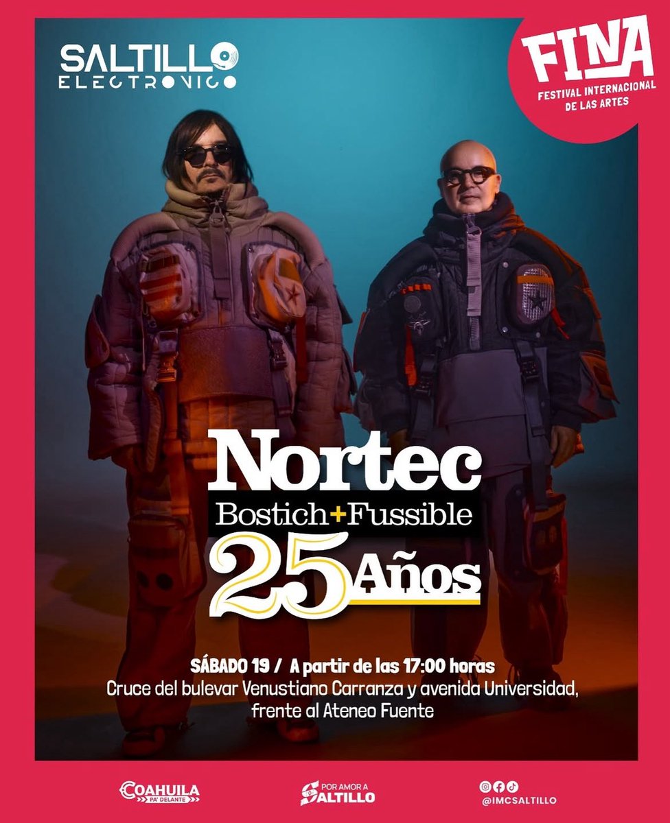 19 de Julio estaré tocando el BASS con <a href="/NortecCollectiv/">Nortec Collective</a> 💥🫡
SALTILLO