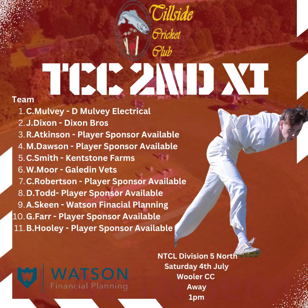 Saturday 4th July 1sts and 2nds selection.
1sts are at home against <a href="/SeatonBurnCC/">Seaton Burn CC</a> 1pm start with bar open all day. 
2nds make the short journey to <a href="/WoolerCC/">Wooler CC</a> for derby day. 1pm start