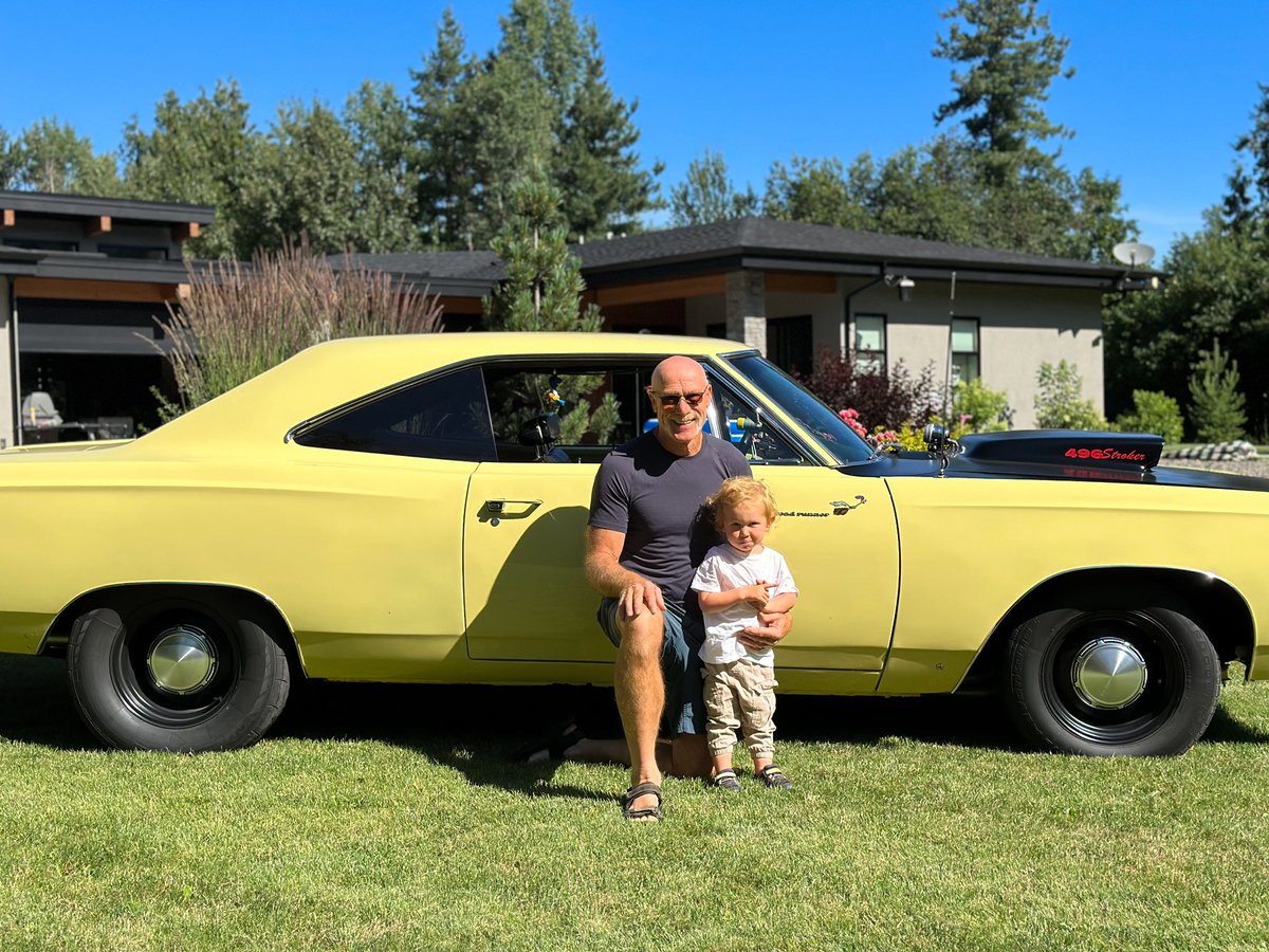 RG_Leachman's tweet image. Little Man is named after Grandpa. Got to go for a ride in his car for the first time