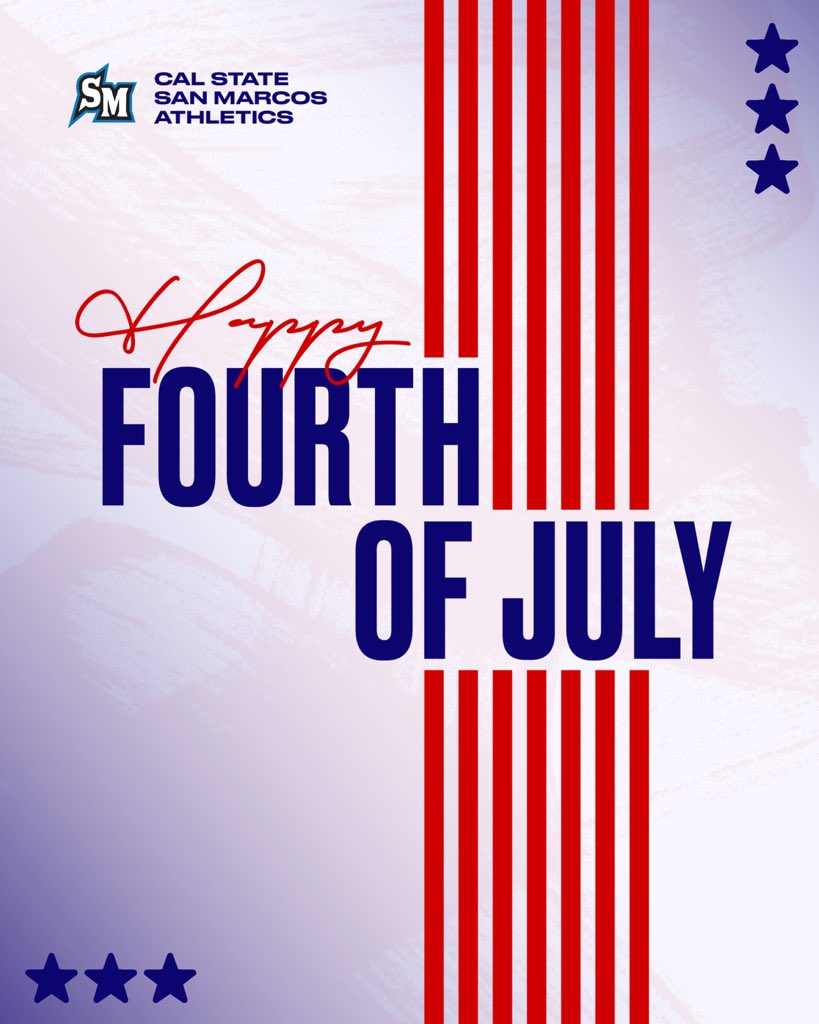 CSUSM Athletics (@csusmcougars) on Twitter photo Wishing everyone a happy & safe #4thofJuly ! 
💙🎂🐾 Wishing everyone a happy & safe #4thofJuly ! 
💙🎂🐾