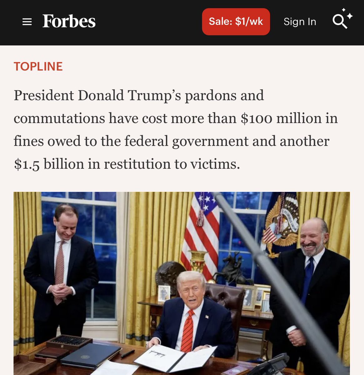Trump’s pardons have cost crime victims $1.5 billion in restitution that they now will never see, mostly victims of fraud committed by his cronies. forbes.com/sites/saradorn…