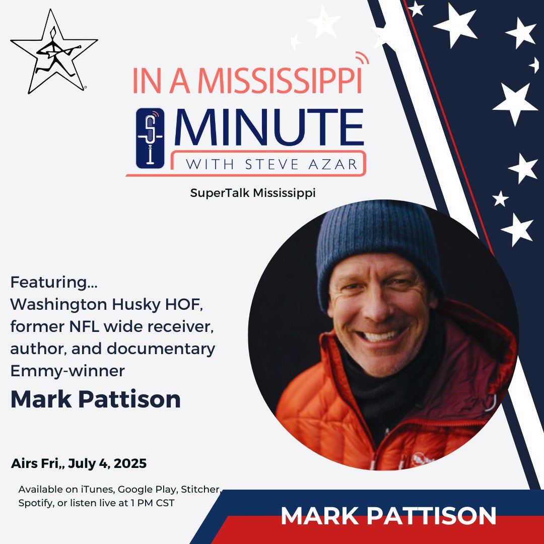 Steve Azar (@steveazar) on Twitter photo Mark Pattison, author, documentary Emmy-winner, and former NFL wide receiver, joins me on today's episode of In a MS Minute. Tune in on <a href="/supertalk/">SuperTalk Mississippi</a> radio & check out our podcast
#superiorcatfish @visitms @guarantybank @prrofficial #dancingrabbitgolfclub @idonthavetobemetilmonday Mark Pattison, author, documentary Emmy-winner, and former NFL wide receiver, joins me on today's episode of In a MS Minute. Tune in on <a href="/supertalk/">SuperTalk Mississippi</a> radio & check out our podcast
#superiorcatfish @visitms @guarantybank @prrofficial #dancingrabbitgolfclub @idonthavetobemetilmonday