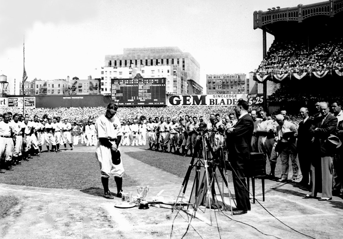 Nate_Mac079's tweet photo. “Ladies and gentlemen, Lou has asked me to thank you all for him. He is too moved to speak.”

🇺🇸July 4 makes me think of our great country, but also of Lou Gehrig’s famous “Luckiest Man” speech — a “dramatic emotional triumph” that nearly didn’t happen:

https://t.co/9h5GaEbNJn https://t.co/UppopNH7GI