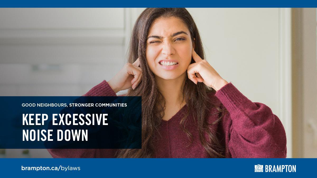 As we enjoy the outdoors this summer, let’s be mindful of noise and respectful of our neighbours.
🏘️

Loud music, power tools, modified mufflers and persistent dog barking can disrupt those around us. 

Learn how <a href="/CityBrampton/">City of Brampton</a> by-laws help keep neighbourhoods peaceful
🔗: