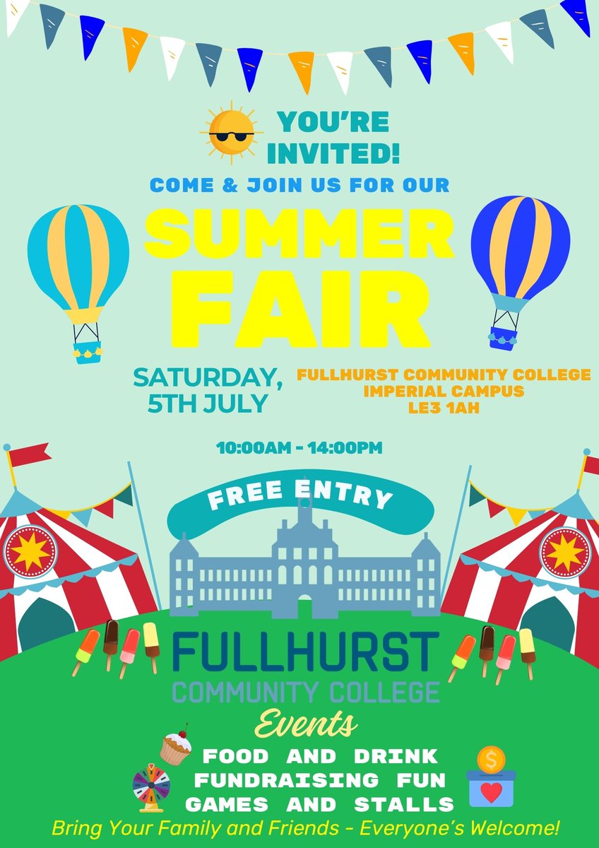 🎡 Summer Fair is TOMORROW! 🎉
Join us for games, food, music &amp; fun in the sun! ☀️
📍 Imperial| 🕘 10am-2pm
💵 Please bring cash
#SummerFair #CommunityFun