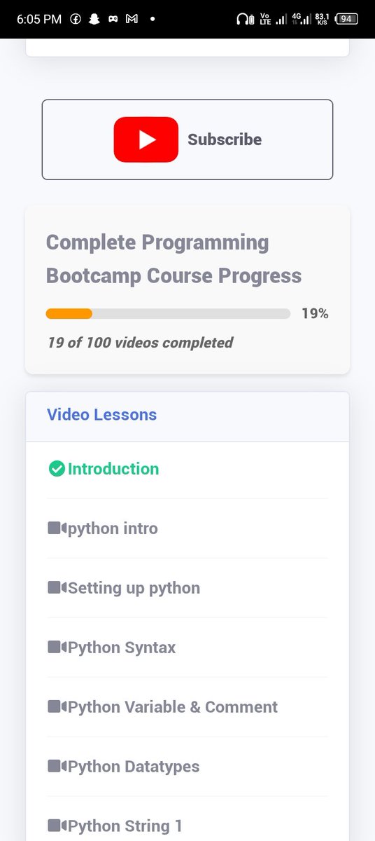 cipher_X2's tweet image. Day 1 in API (Application Programming Interface) bootcamp! 🚀 19% through the course - just scratched the surface of Python basics. Syntax, variables, datatypes... the coding journey begins! #ProgrammingBootcamp #PythonNewbie #APILearning