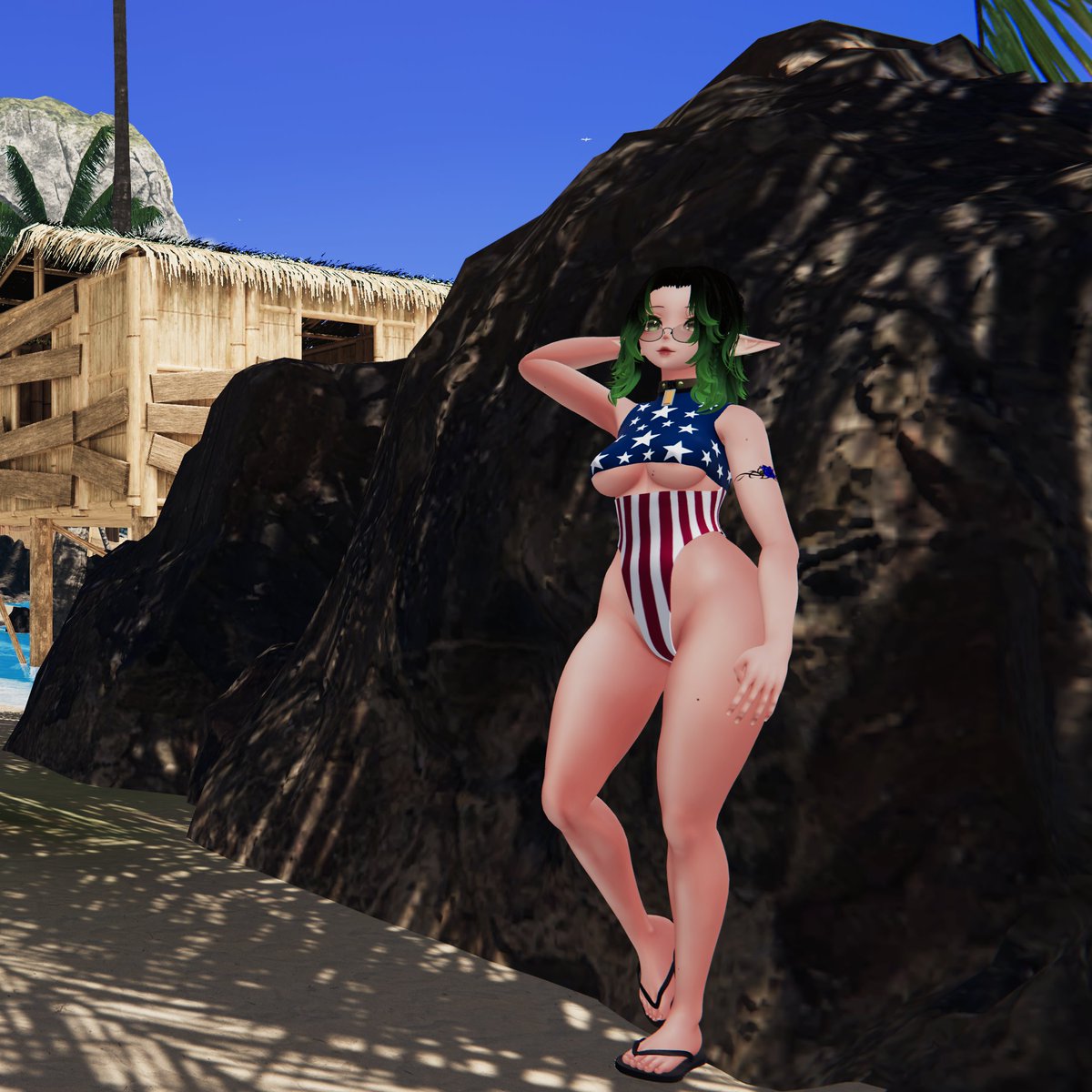 xomeiza's tweet photo. Been a few months since i last shared anything, so i thought, why not a couple pics of to show off my 4th of July swimsuit. Enjoy the fireworks and be safe out there. https://t.co/SZlg22Kp6p