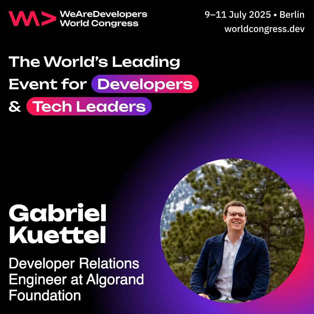 algodevs's tweet image. Next week, we’ll be in Berlin, Germany, for @WeAreDevs 🇩🇪
We’ll host a series of talks and workshops to show Web2 developers how to build on Algorand, using the coding languages they already know 🧑💻
Talks from @SilentRhetoric, @marcopodien & @gabrielkuettel will take place 🔈