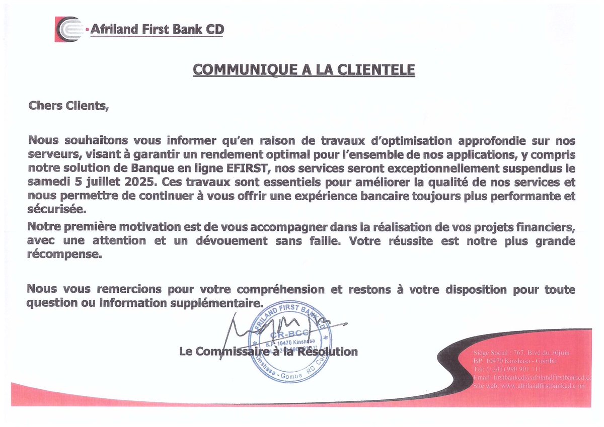 Bon week-end !
.
#afrilandfirstbankcd🇨🇩