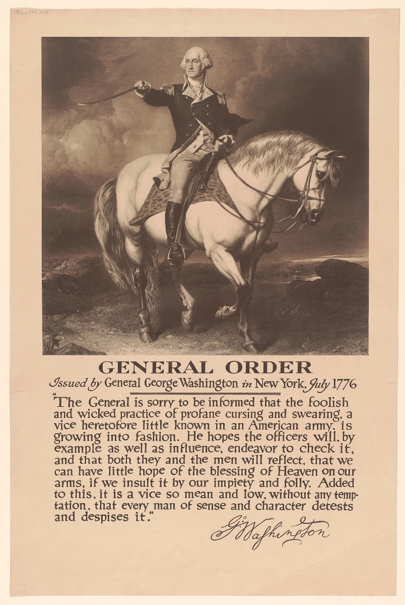Wishing all my friends and readers a happy and meaningful 4th of July on our 249th Anniversary--with next year our 250th! I thought this poster from General George Washington published for our American Army was somehow appropriate in thinking about some of the speech habits that