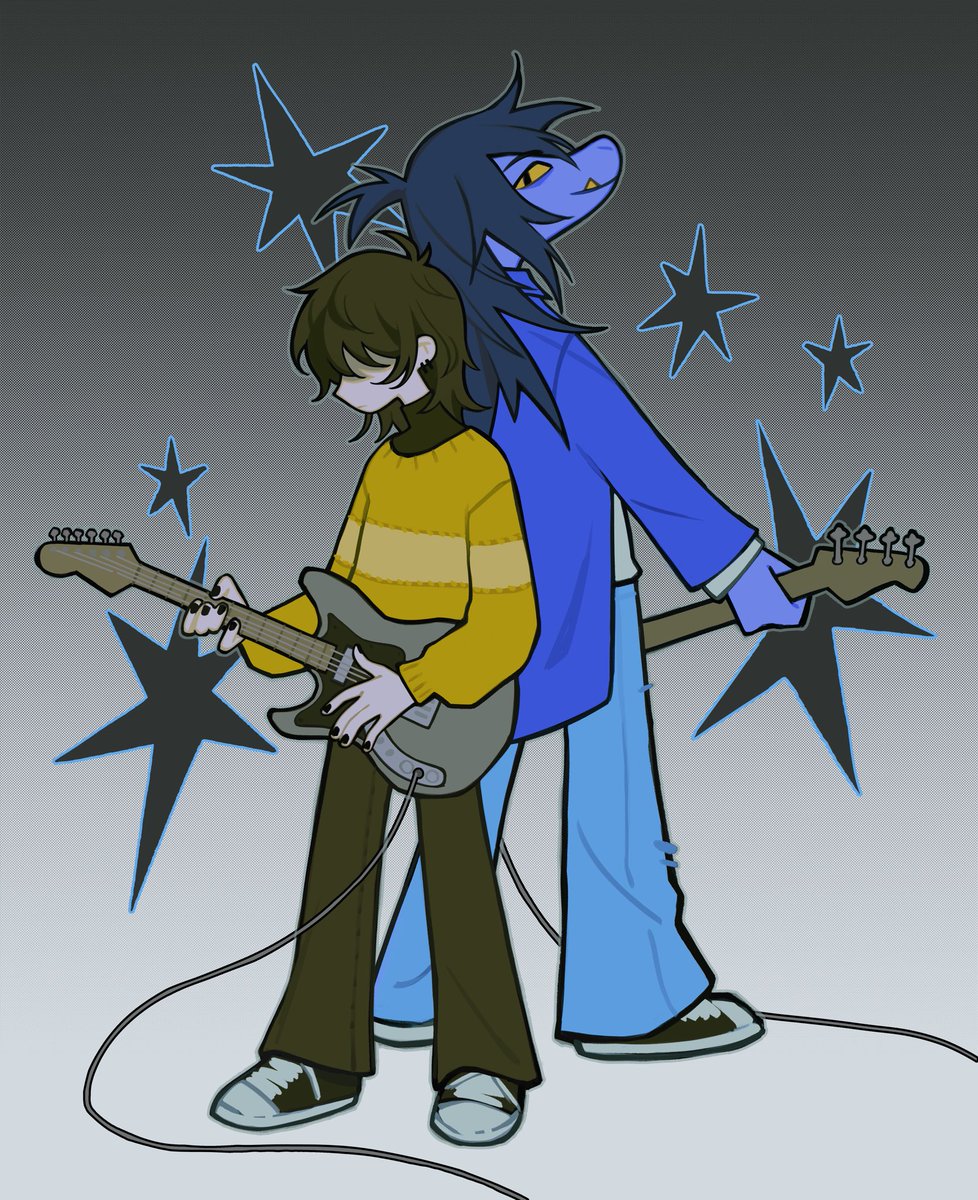 kiwibnui's tweet image. krusie but they make gay emo music ..
#deltarune #krusie