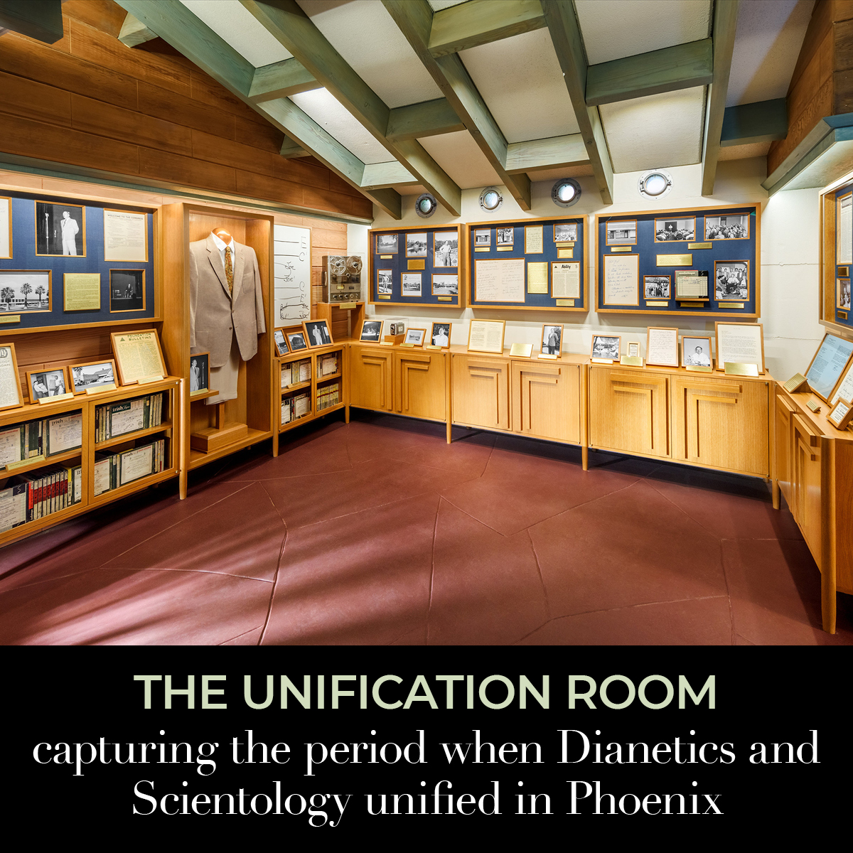 LRonHubbard's tweet image. The Unification Room is filled with photographs, issues, publications of the day—capturing when Dianetics and Scientology unified in Phoenix, including handwritten letters, notes and artifacts from L. Ron Hubbard’s trail of discovery. See it all here: lronhubbard.org/landmark-sites…