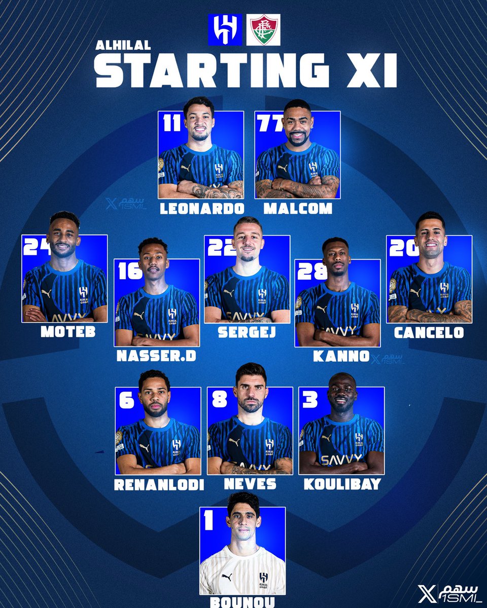 🚨🚨🚨🚨🚨🚨🚨🚨🚨 عـاجـل |

تشكيلة #الهلال الرسمية ضد فلومينينسي 🇸🇦🇧🇷

😨😨😨😨😨💙💙💙💙💙💙💙
 #الهلال_فلومينينسي