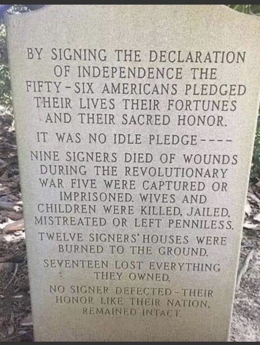 The signers of the Declaration Of Independence truly pledged their lives, fortunes, and sacred honor
#declarationofindependence #fourthofjuly #56Americans #freedom #republic