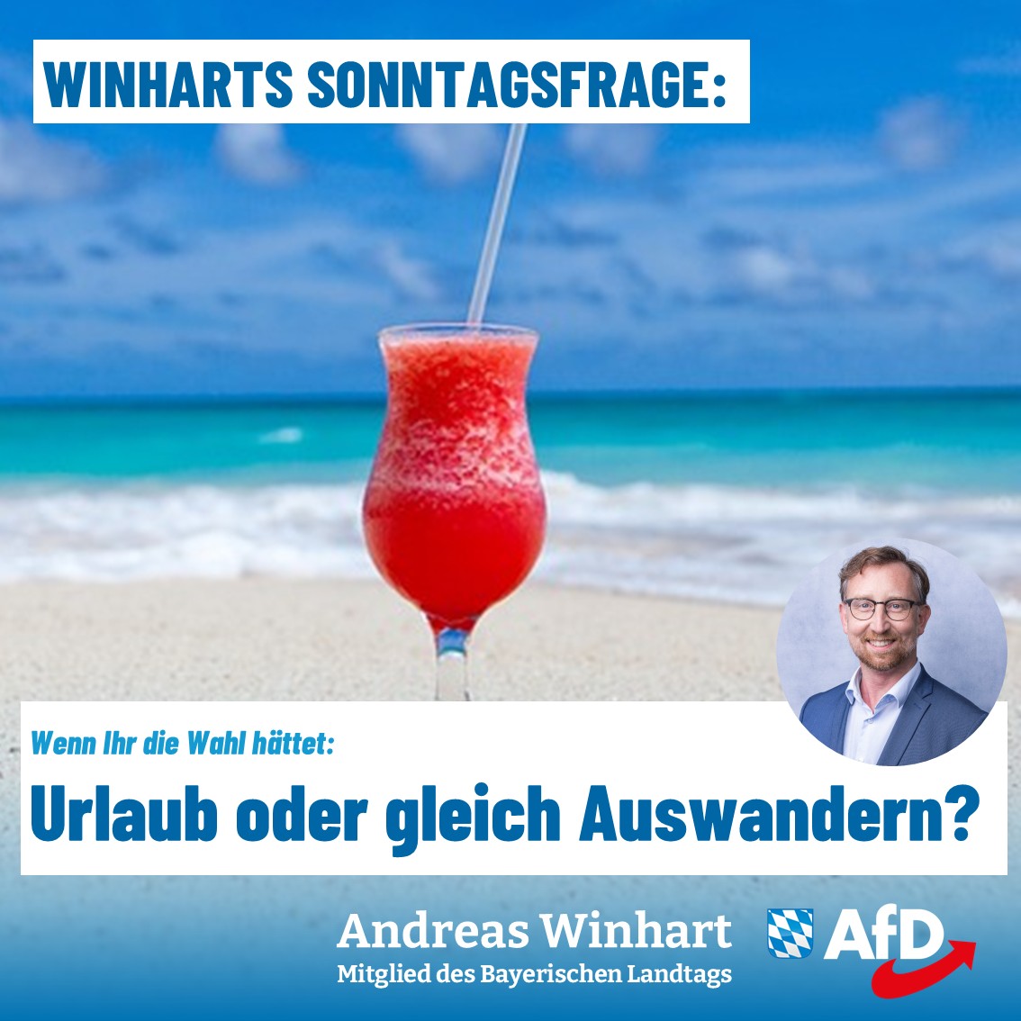 Was würdet Ihr bevorzugen? 
Eine schöne Auszeit oder Deutschland gleich ganz den Rücken kehren?