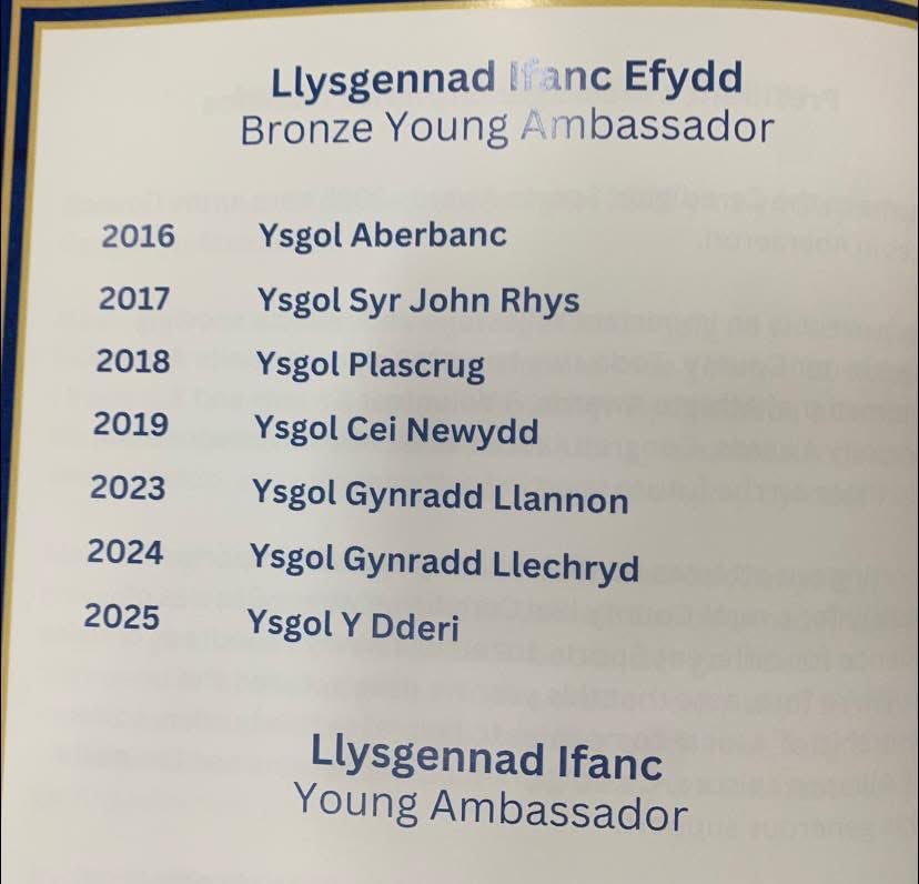 🎉 Llongyfarchiadau i’n Llysgenhadon Efydd! 🥳

Rydym yn falch iawn o gyhoeddi bod Llysgenhadon Efydd Ifanc yr ysgol wedi ennill gwobr arbennig am eu hymrwymiad dros y flwyddyn i hyrwyddo chwaraeon o fewn yr ysgol.  👏👏 #Balch