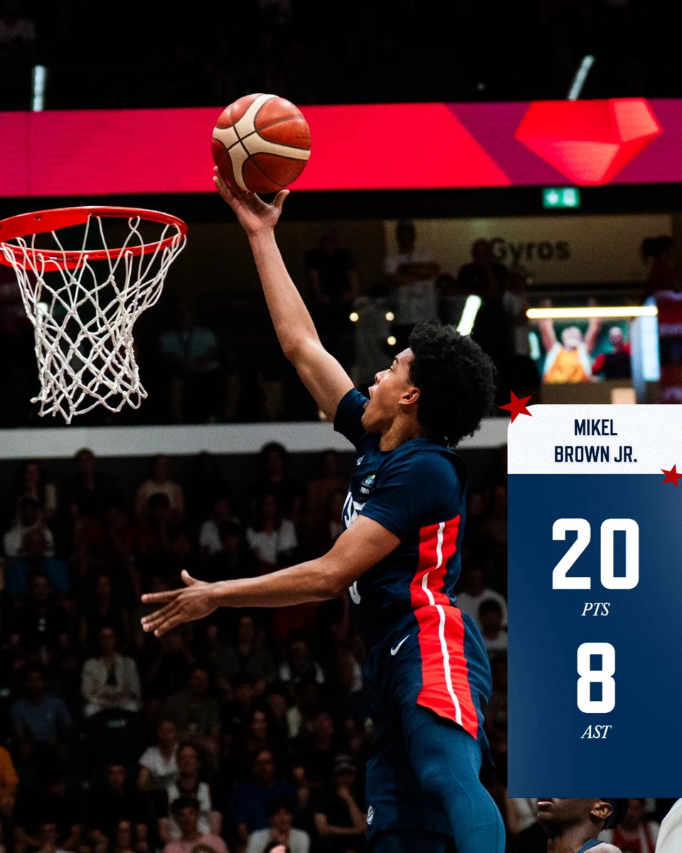 😤 Mikel Brown Jr. was DIMING all across the court in the win against 🇨🇦 Canada!

20 pts, 8 ast, 2 reb

#USABMU19 x #FIBAU19
