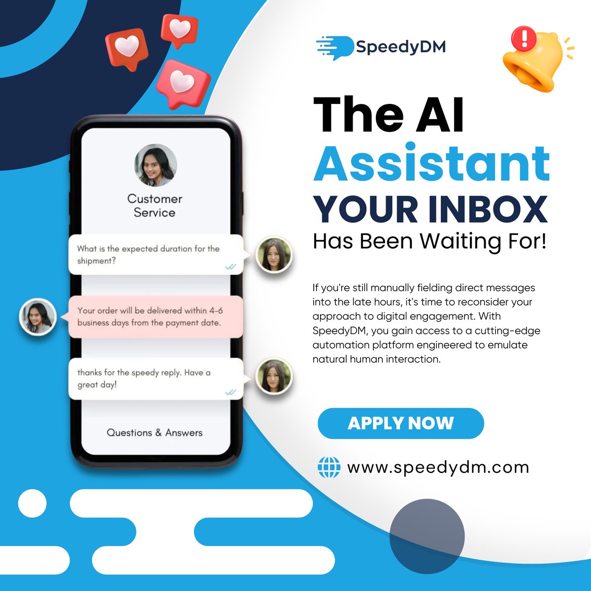 SpeedyDM's tweet image. If you&apos;re still manually fielding direct messages into the late hours, it&apos;s time to reconsider your approach to digital engagement. 
-----
🌐 Explore more: speedydm.com
.
.
.
.
#socialmediaautomation
#dmmanagement
#instaautomation
#facebookmessengerbot