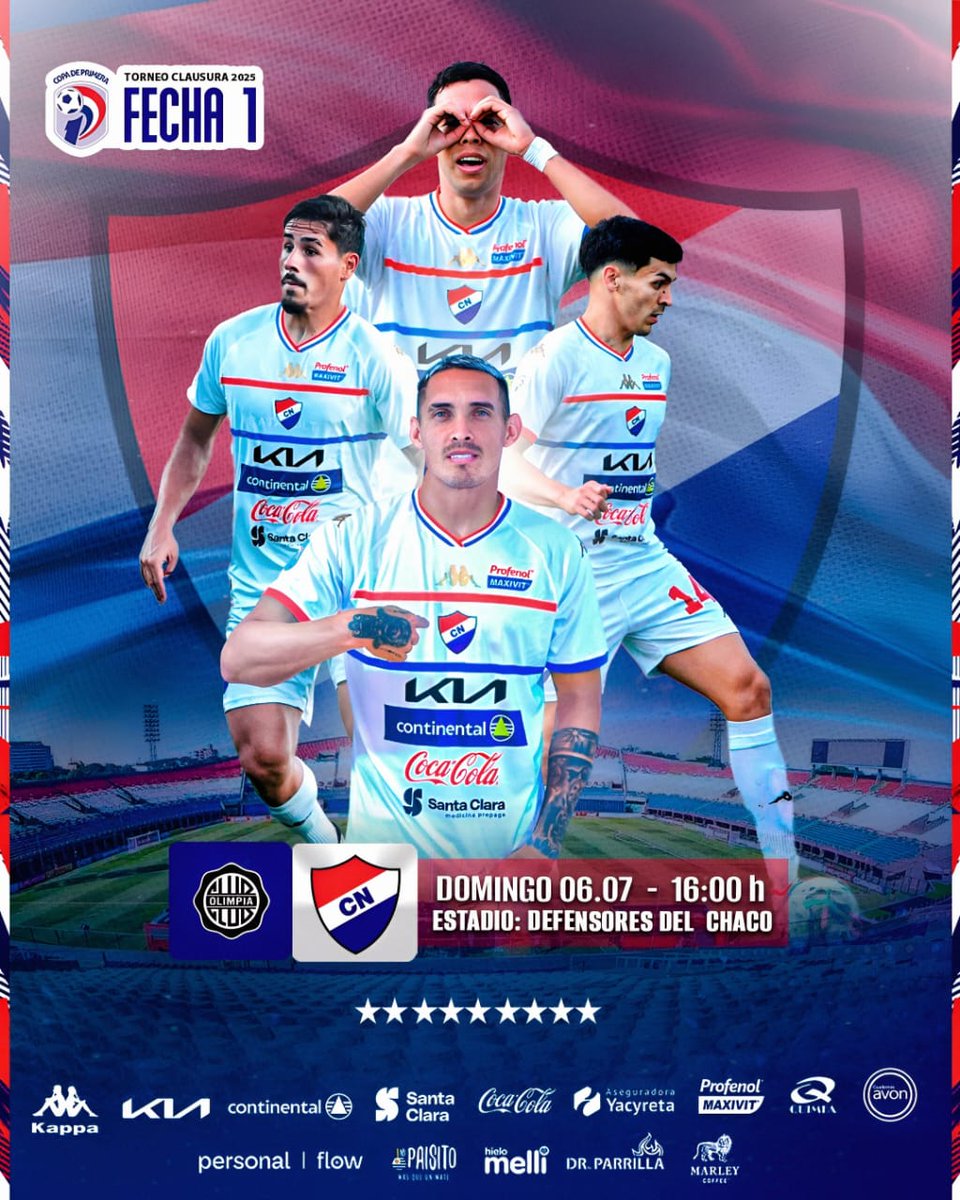 ¡𝑬𝒔𝒕𝒆 𝒅𝒐𝒎𝒊𝒏𝒈𝒐 𝒆𝒎𝒑𝒊𝒆𝒛𝒂 𝒖𝒏𝒂 𝒏𝒖𝒆𝒗𝒂 𝒉𝒊𝒔𝒕𝒐𝒓𝒊𝒂!

📍 Estadio Defensores del Chaco

🆚 Olimpia

🗓️ Domingo 06.07

🕓 16:00 h 

¡𝑽𝒂𝒎𝒐𝒔 𝒋𝒖𝒏𝒕𝒐𝒔 𝑻𝒓𝒊𝒄𝒐𝒍𝒐𝒓! 🔴⚪️🔵