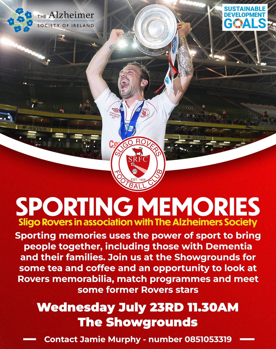 Rovers In The Community 🔴⚪️

We are delighted to announce that we will be hosting our next Sporting Memories morning at the Showgrounds on Wednesday July 23rd 😀

We are also very pleased to say that we will be joined by Rovers legend <a href="/RaffCretaro/">Raff Cretaro</a> 👏

#Bitored | #Since1928