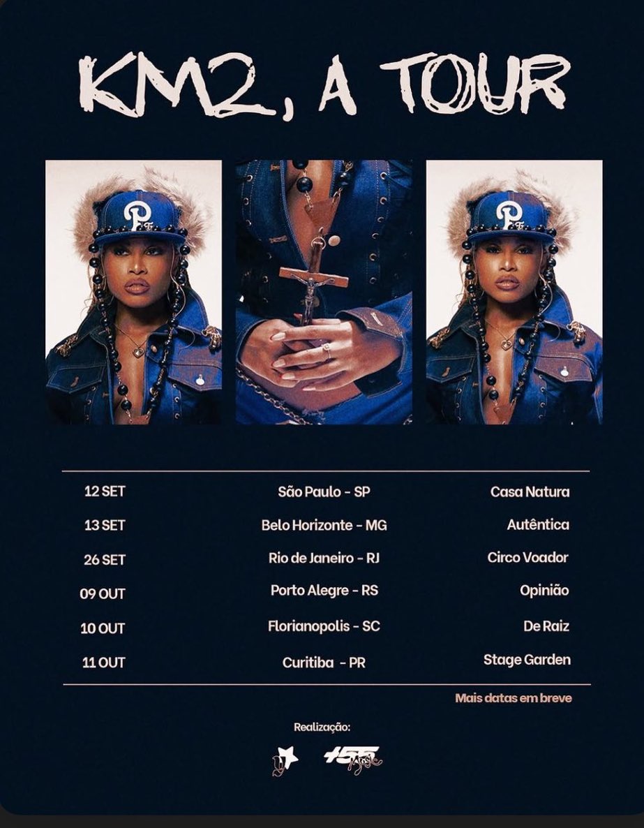 voudegrade's tweet image. Ebony anunciou a ‘KM2 Tour’.

Com apresentações no icônico Circo Voador, Casa Natura entre outros, novas datas ainda serão anunciadas!