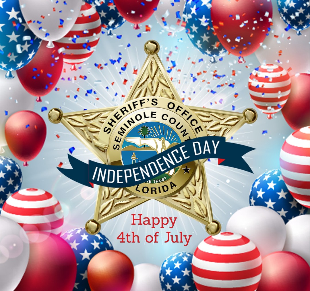 The 4th of July is a day to remember the sacrifices of those who fought for our freedom. Sheriff Dennis Lemma and the men and women of the Seminole County Sheriff's Office wish everyone a happy and safe #IndependenceDay!