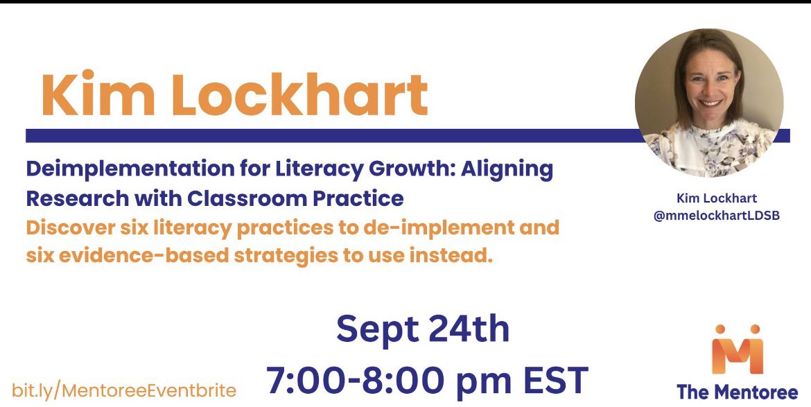 Mme Lockhart (@mmelockhartldsb) on Twitter photo I canāt wait to share everything Iāve learned about Implementation science (and the power of #Deimplementation, too!) in this fantastic new series this fall!!
<a href="/iamnoadaniel/">Noa Daniel</a> <a href="/TheMentoree/">The Mentoree</a>
eventbrite.ca/o/the-mentoree⦠I canāt wait to share everything Iāve learned about Implementation science (and the power of #Deimplementation, too!) in this fantastic new series this fall!!
<a href="/iamnoadaniel/">Noa Daniel</a> <a href="/TheMentoree/">The Mentoree</a>
eventbrite.ca/o/the-mentoreeā¦
